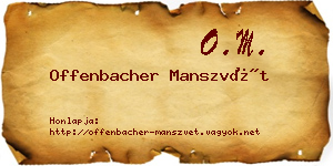 Offenbacher Manszvét névjegykártya